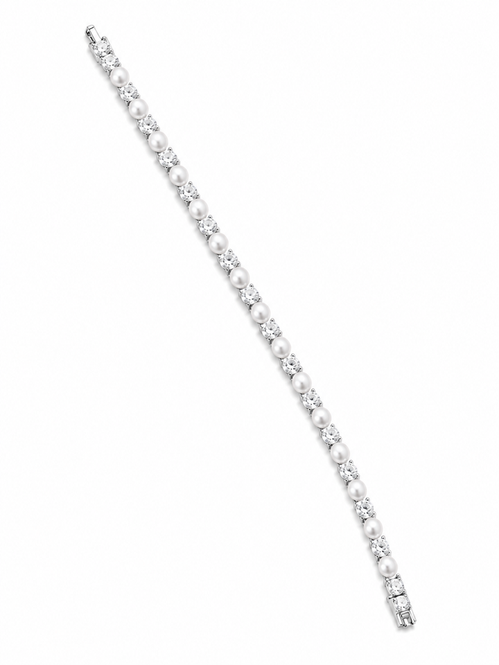 925 Sterling Silver Classic Tennis Bracelet - Silver Finish - alternate view