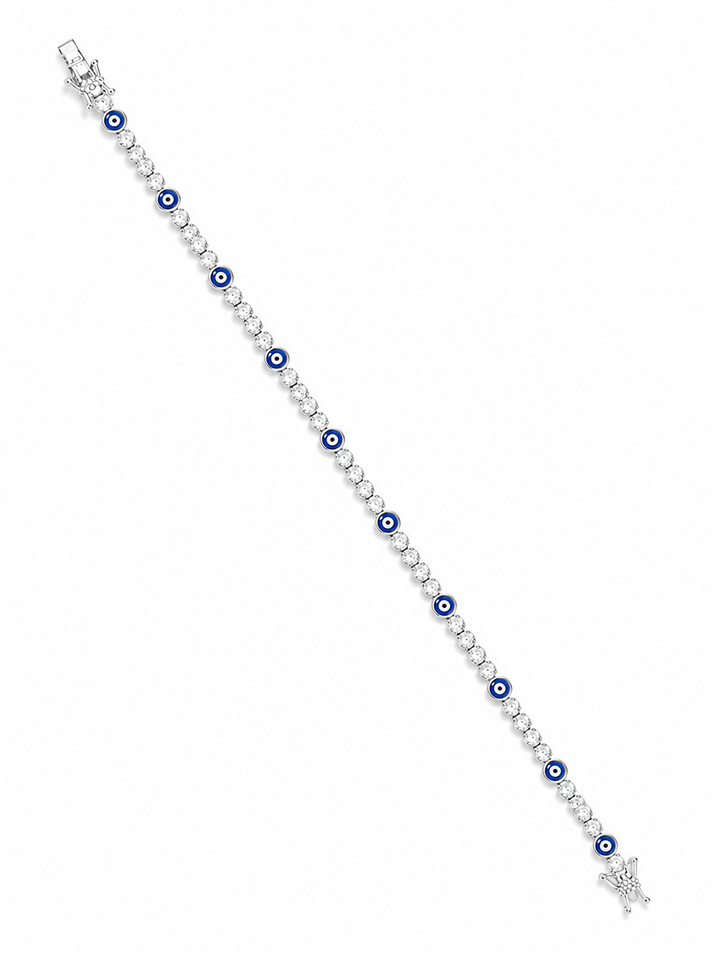 925 Sterling Silver Classic Tennis Bracelet - Silver Finish - alternate view