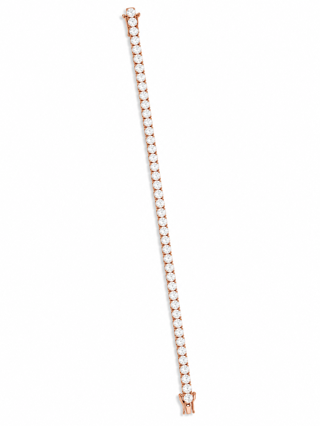 925 Sterling Silver 4mm Bracelet - Rose Gold Finish - front view