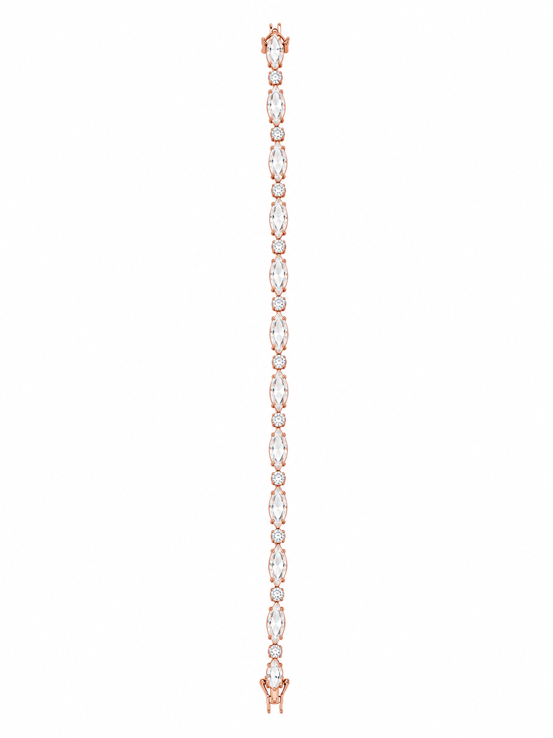 925 Sterling Silver Classic Tennis Bracelet - Rose Gold Finish - front view