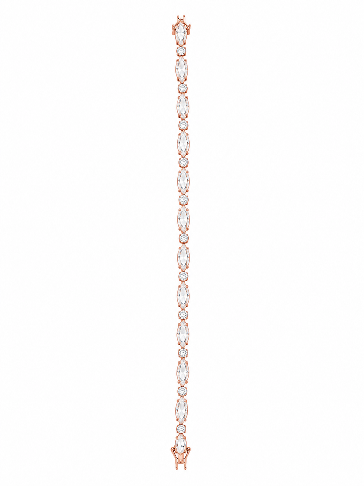 925 Sterling Silver Classic Tennis Bracelet - Rose Gold Finish - front view