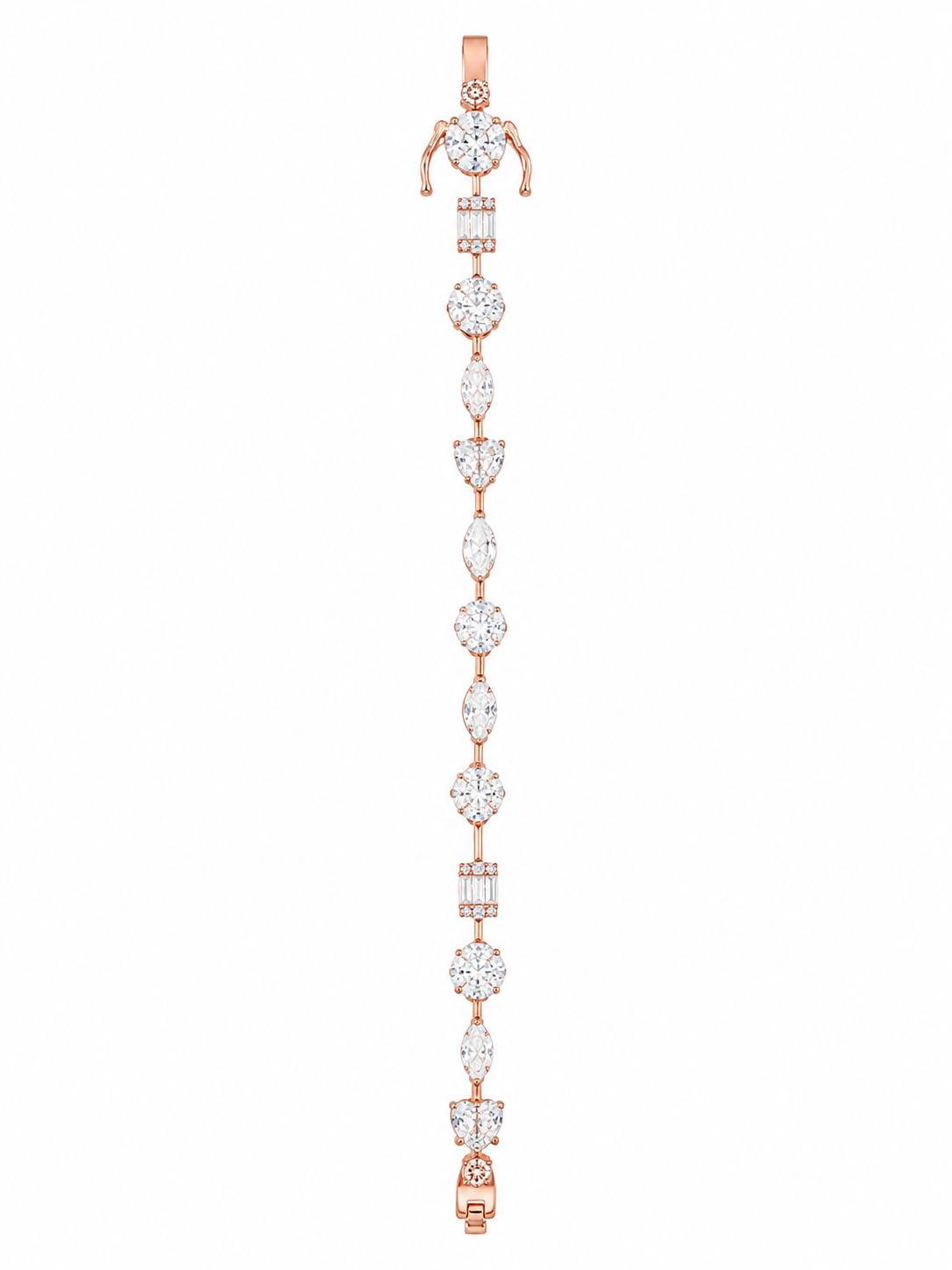 925 Sterling Silver Classic Tennis Bracelet - Rose Gold Finish - front view