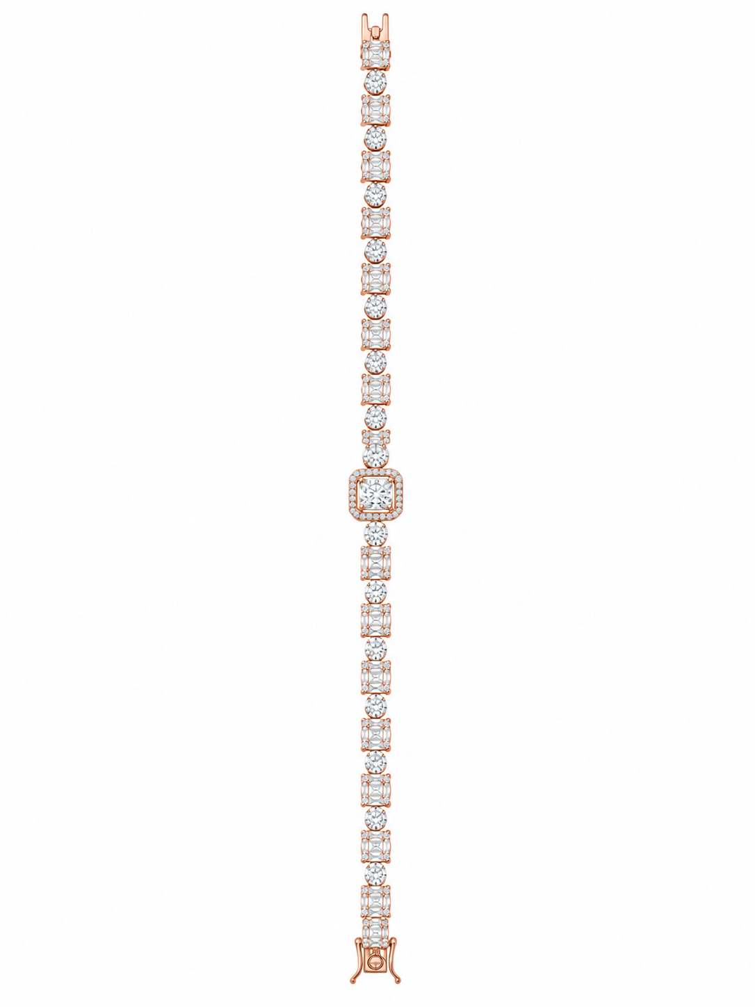 925 Sterling Silver Classic Tennis Bracelet - Rose Gold Finish - alternate view