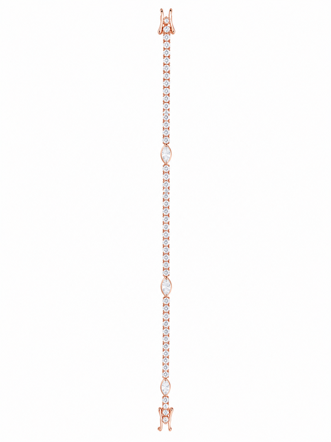 925 Sterling Silver Classic Tennis Bracelet - Rose Gold Finish - front view