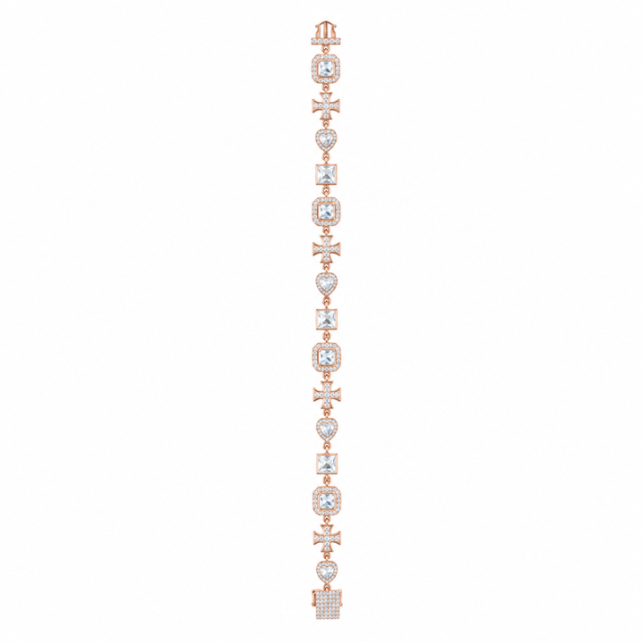 925 Sterling Silver Classic Tennis Bracelet - Rose Gold Finish - front view