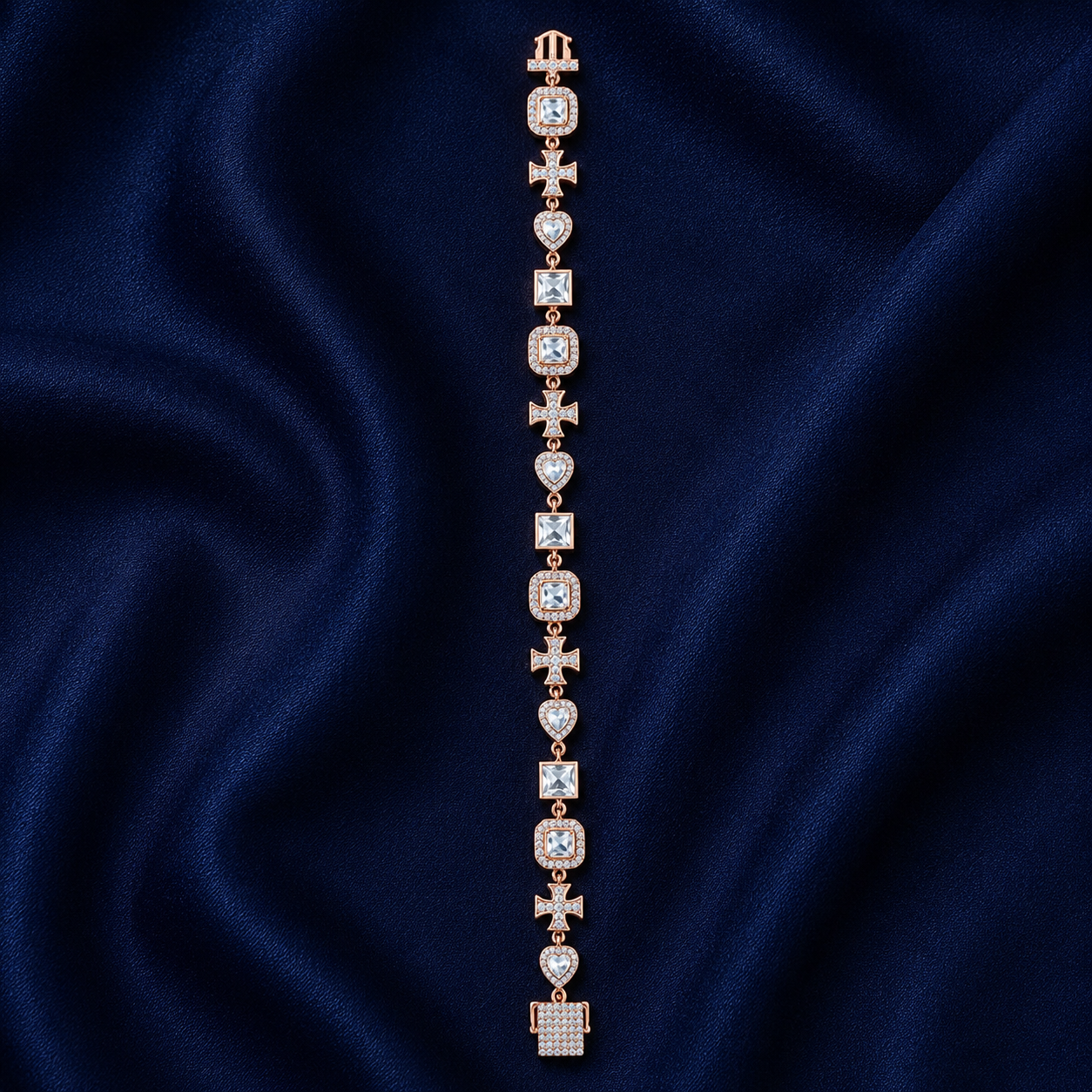 925 Sterling Silver Classic Tennis Bracelet - Rose Gold Finish - alternate view