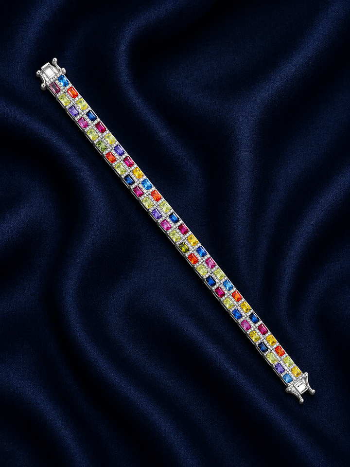 925 Sterling Silver Classic Tennis Bracelet - Silver Finish - alternate view