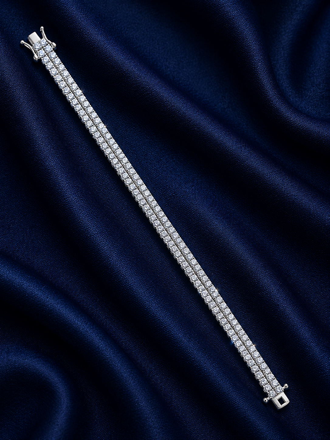 925 Sterling Silver Classic Tennis Bracelet - Silver Finish - alternate view