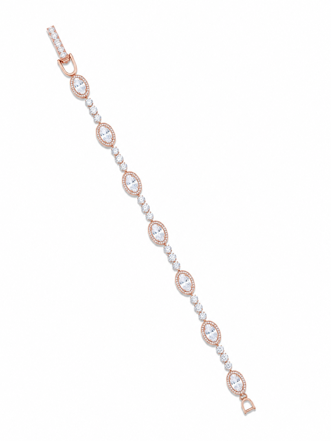 925 Sterling Silver Classic Tennis Bracelet - Silver Finish - front view