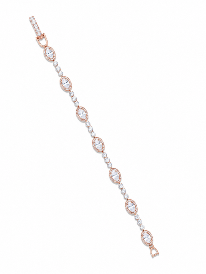 925 Sterling Silver Classic Tennis Bracelet - Silver Finish - front view