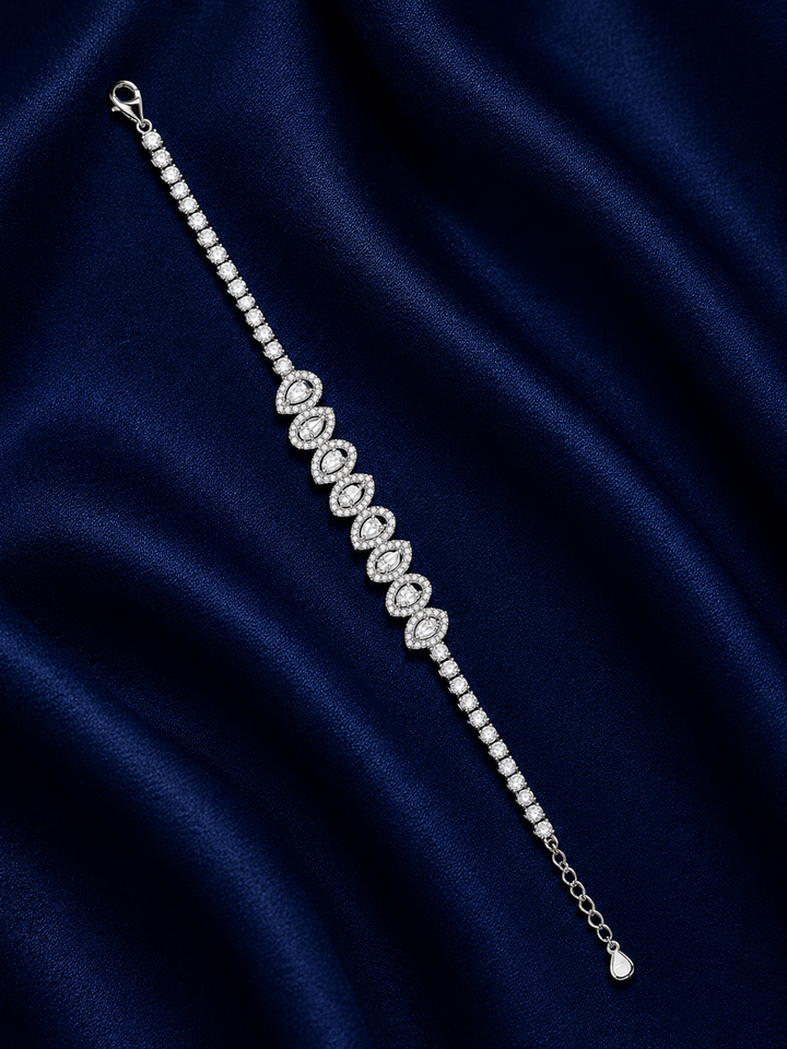 925 Sterling Silver Classic Tennis Bracelet - Silver Finish - alternate view