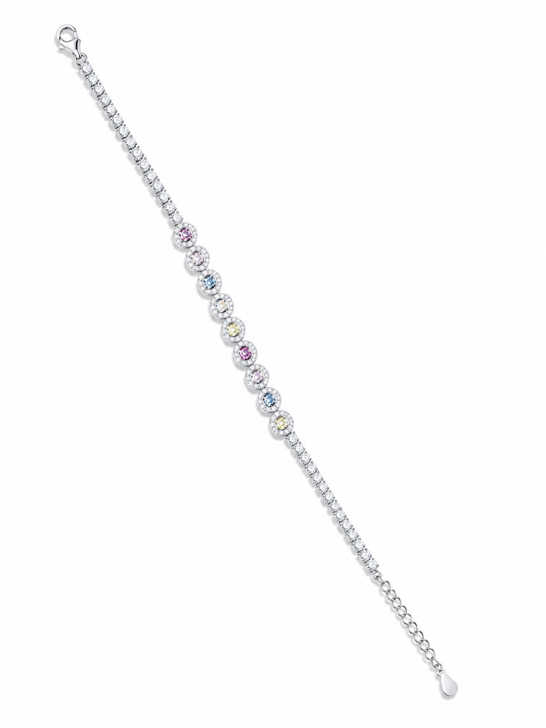 925 Sterling Silver Classic Tennis Bracelet - Silver Finish - alternate view