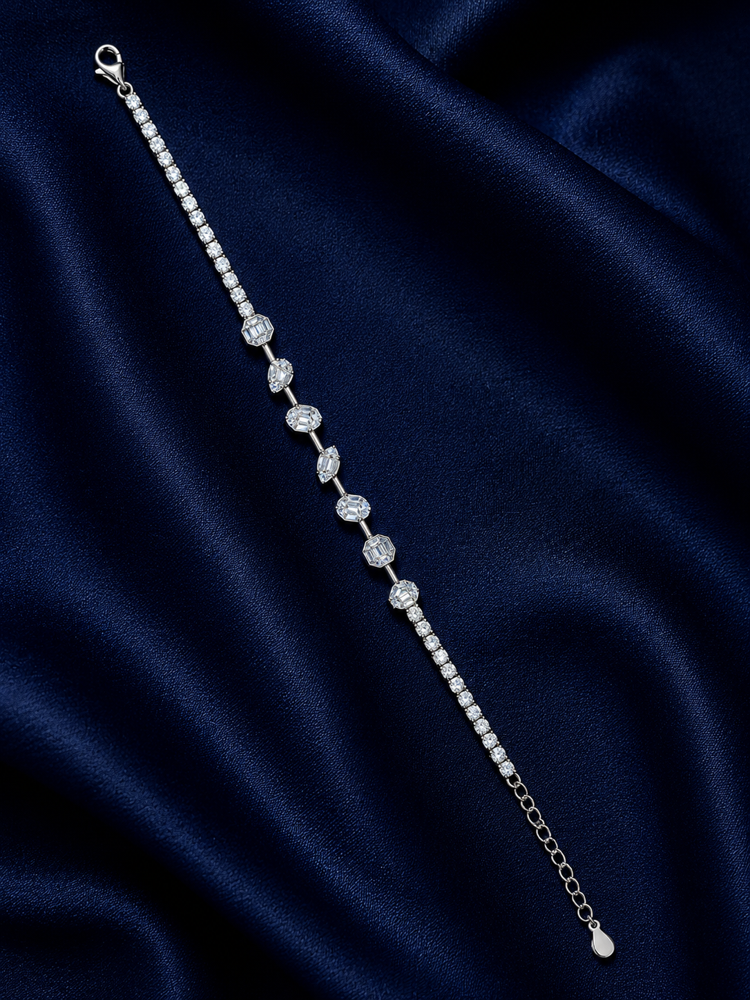 925 Sterling Silver Classic Tennis Bracelet - Silver Finish - alternate view