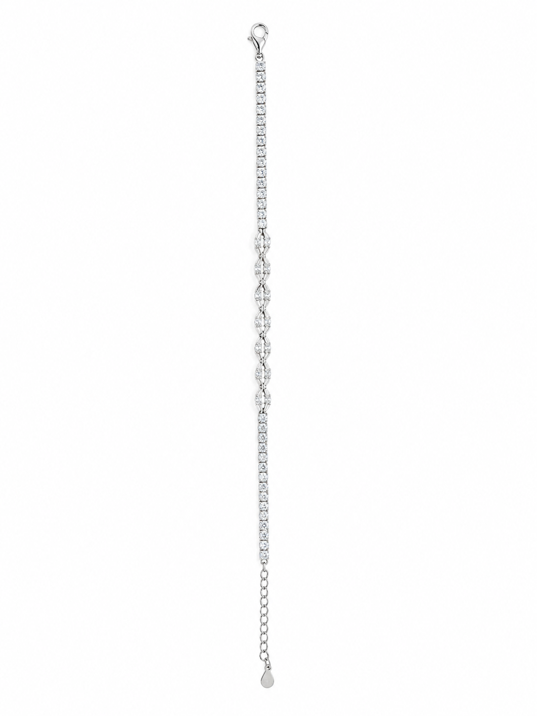 925 Sterling Silver Classic Tennis Bracelet - Silver Finish - alternate view
