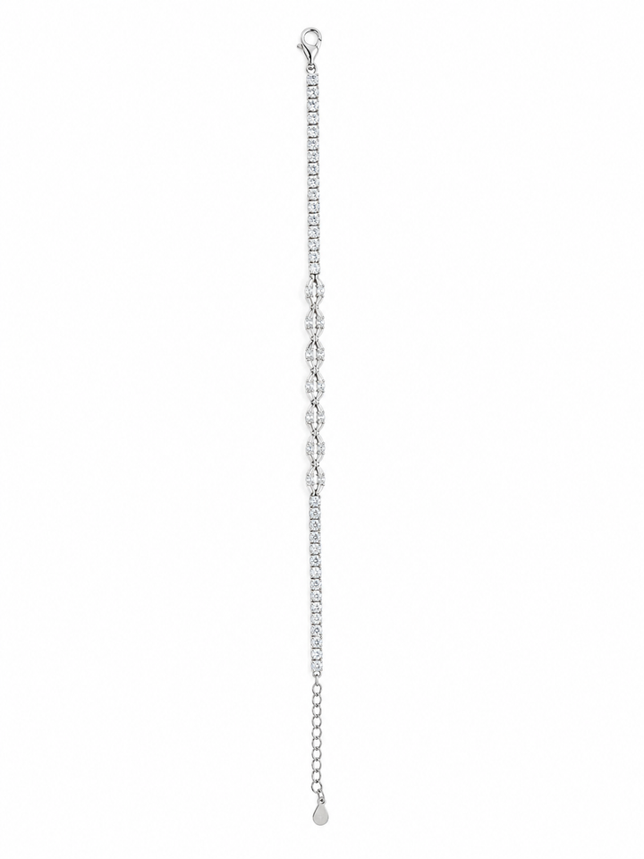 925 Sterling Silver Classic Tennis Bracelet - Silver Finish - alternate view