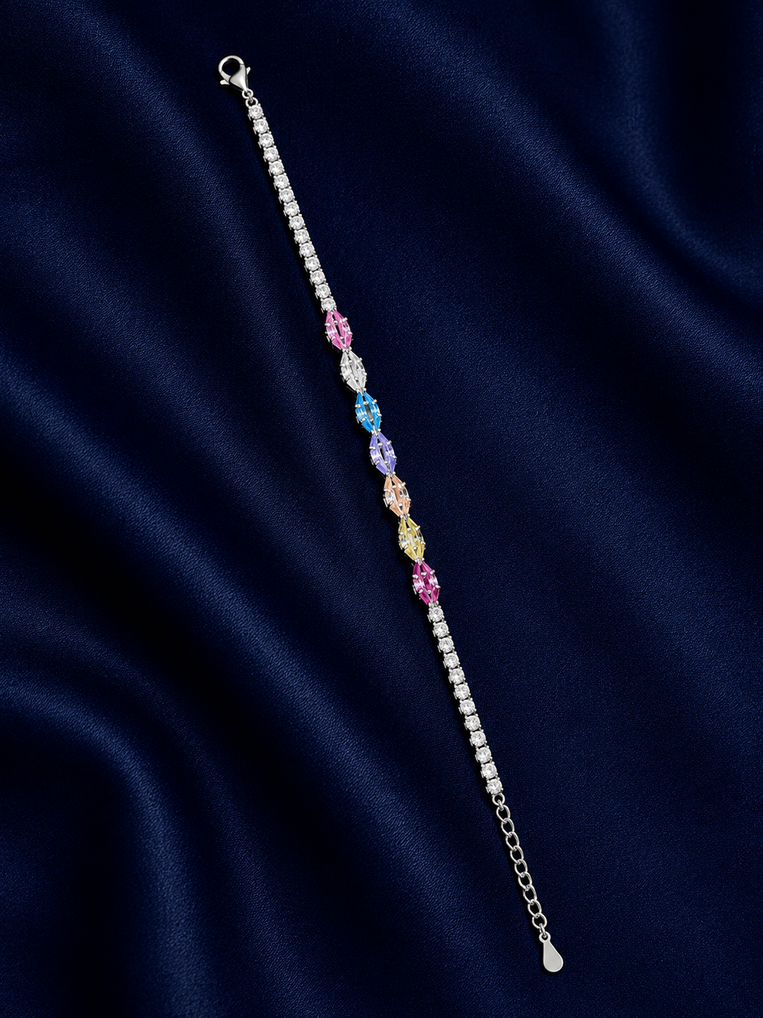 925 Sterling Silver Classic Tennis Bracelet - Silver Finish - alternate view