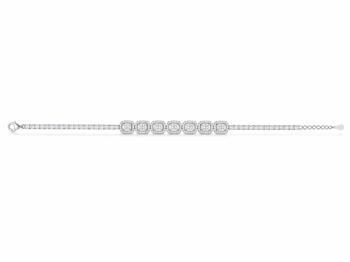 925 Sterling Silver Classic Tennis Bracelet - Silver Finish - alternate view