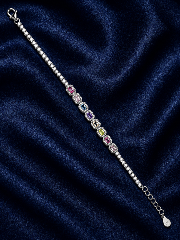925 Sterling Silver Classic Tennis Bracelet - Silver Finish - alternate view