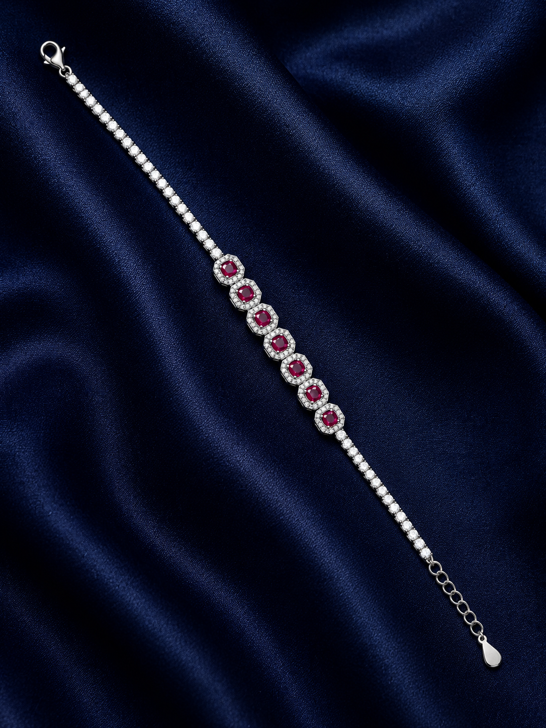 925 Sterling Silver Classic Tennis Bracelet - Silver Finish - alternate view