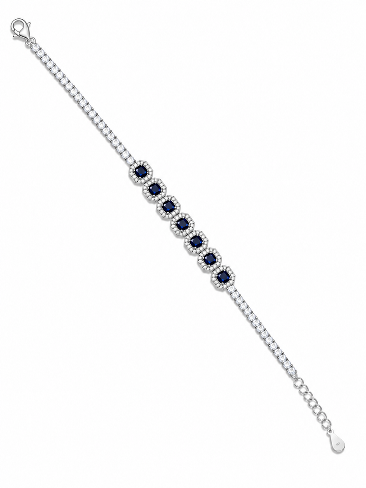 925 Sterling Silver Classic Tennis Bracelet - Silver Finish - front view