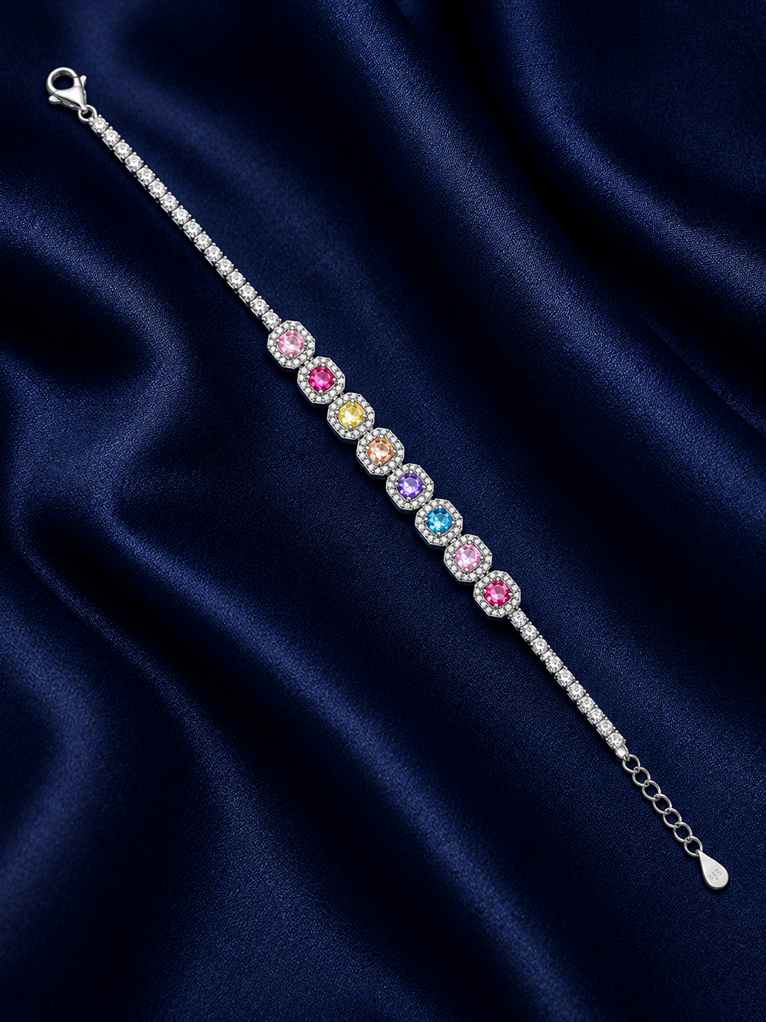 925 Sterling Silver Classic Tennis Bracelet - Silver Finish - alternate view