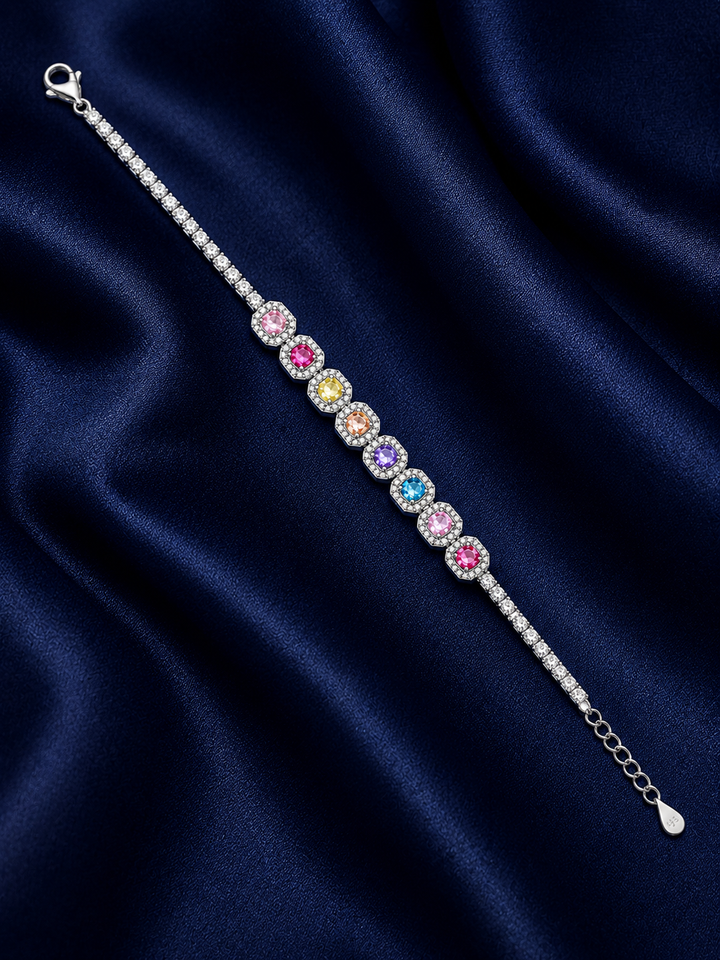 925 Sterling Silver Classic Tennis Bracelet - Silver Finish - alternate view
