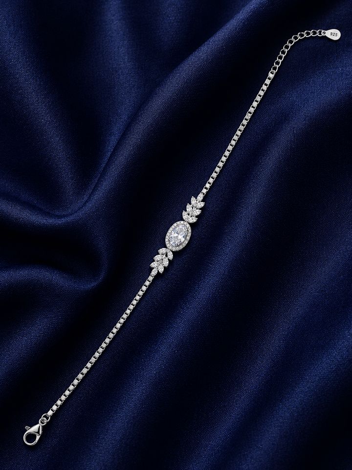 925 Sterling Silver Classic Tennis Bracelet - Silver Finish - alternate view