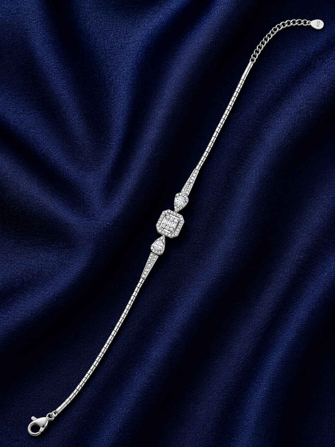 925 Sterling Silver Classic Tennis Bracelet - Silver Finish - alternate view