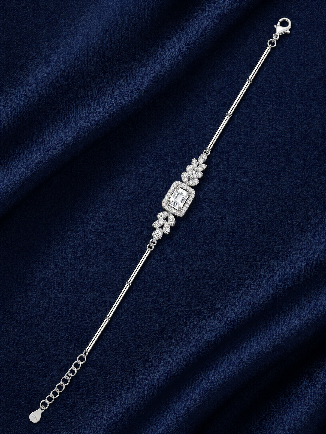 925 Sterling Silver Classic Tennis Bracelet - Silver Finish - alternate view