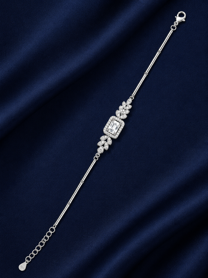 925 Sterling Silver Classic Tennis Bracelet - Silver Finish - alternate view
