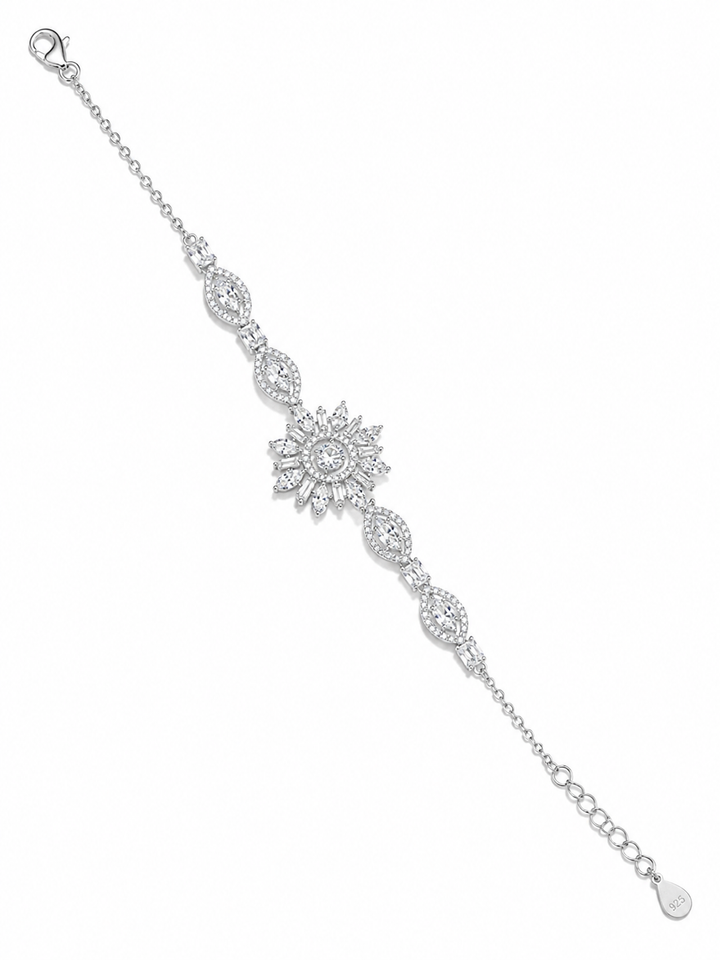 925 Sterling Silver Classic Tennis Bracelet - Silver Finish - front view