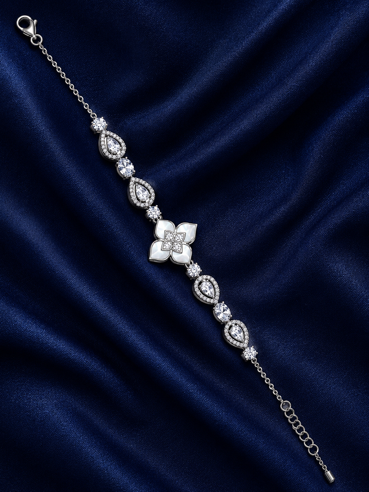 925 Sterling Silver Classic Tennis Bracelet - Silver Finish - alternate view