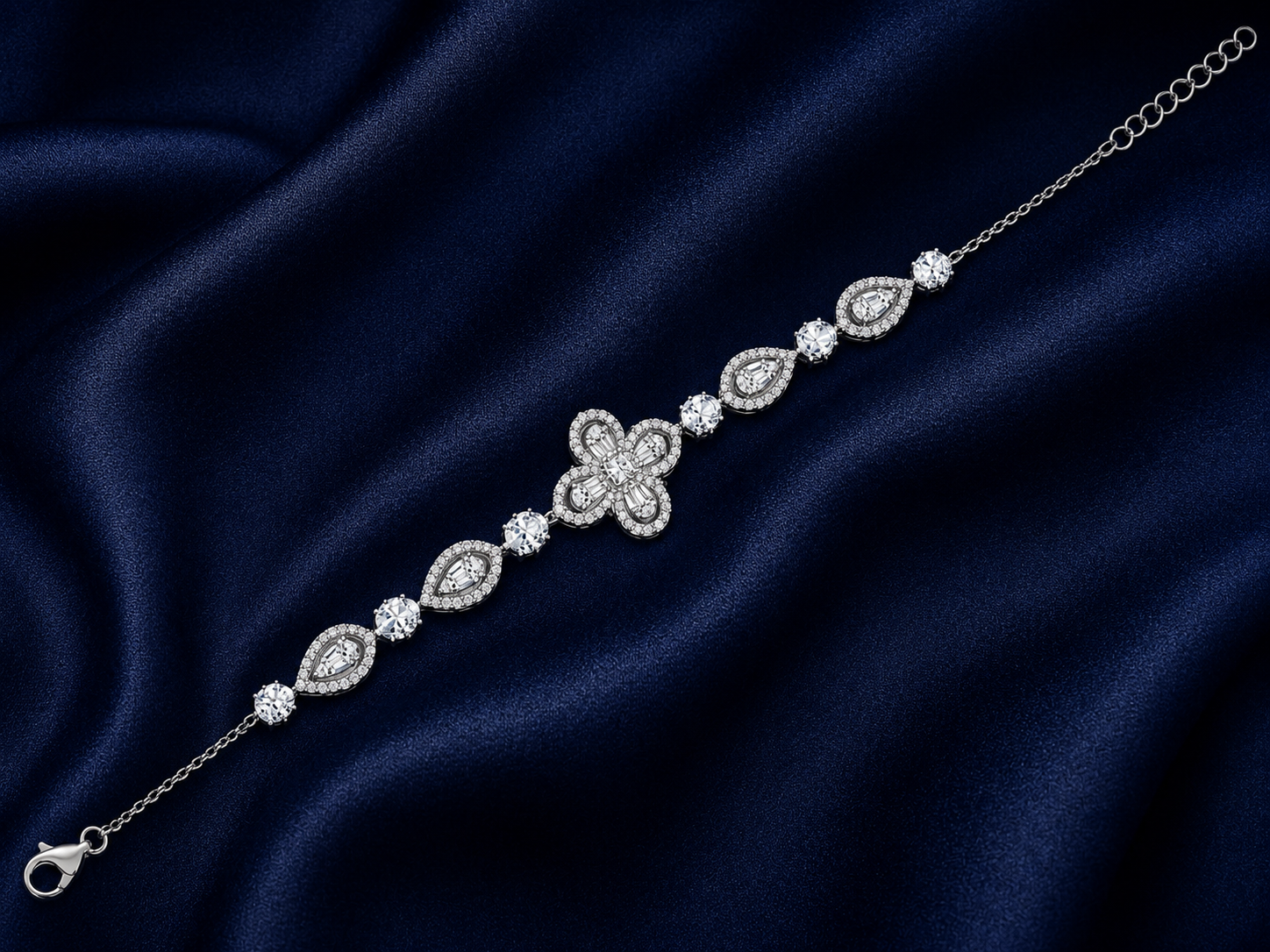 925 Sterling Silver Classic Tennis Bracelet - Silver Finish - alternate view