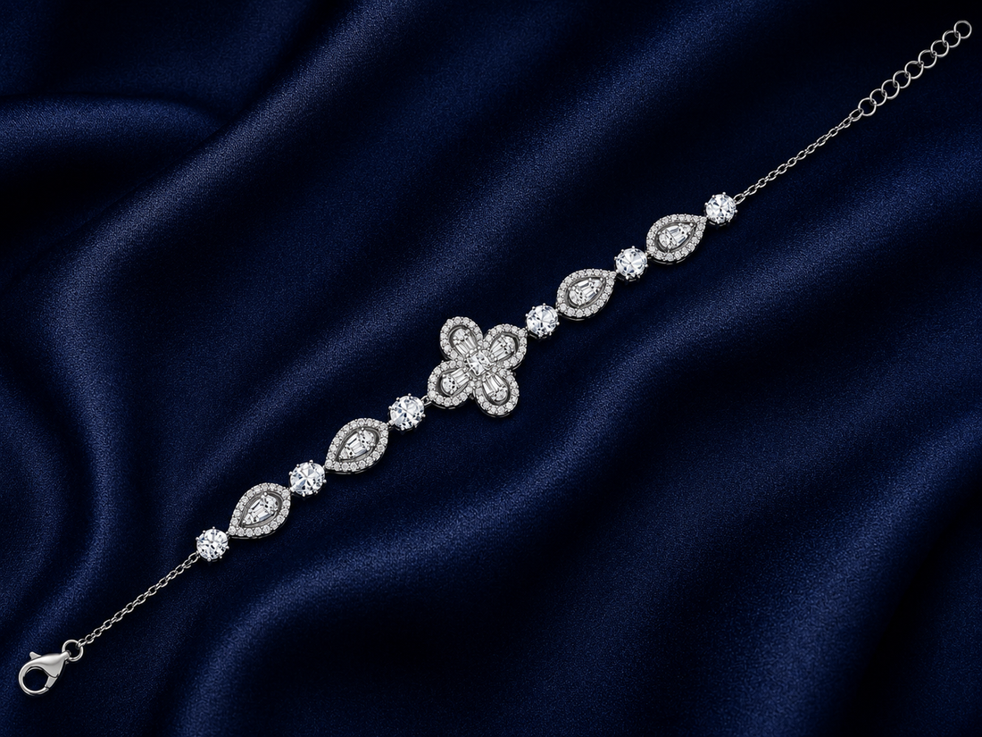 925 Sterling Silver Classic Tennis Bracelet - Silver Finish - alternate view