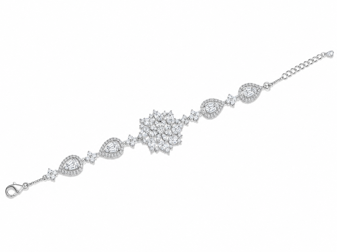 925 Sterling Silver Classic Tennis Bracelet - Silver Finish - alternate view