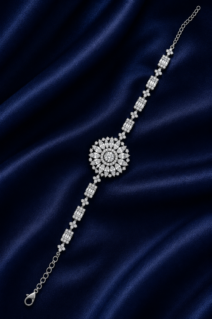 925 Sterling Silver Classic Tennis Bracelet - Silver Finish - alternate view