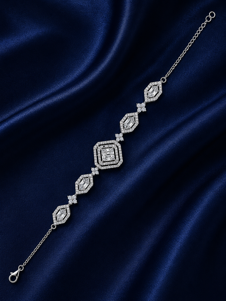 925 Sterling Silver Classic Tennis Bracelet - Silver Finish - alternate view