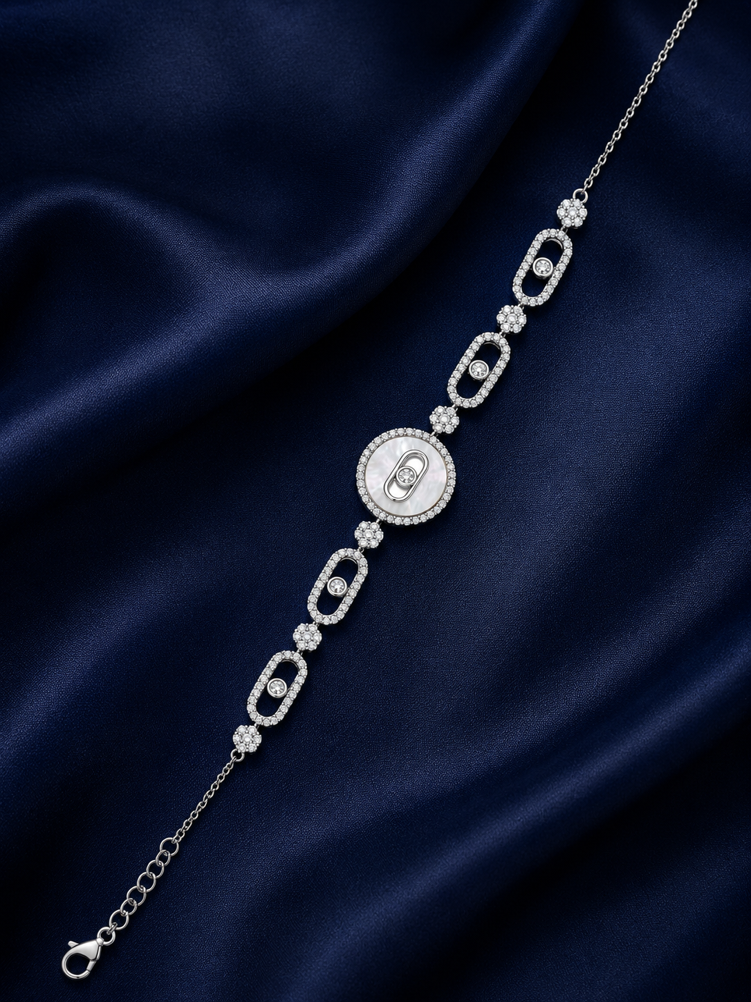 925 Sterling Silver Classic Tennis Bracelet - Silver Finish - alternate view
