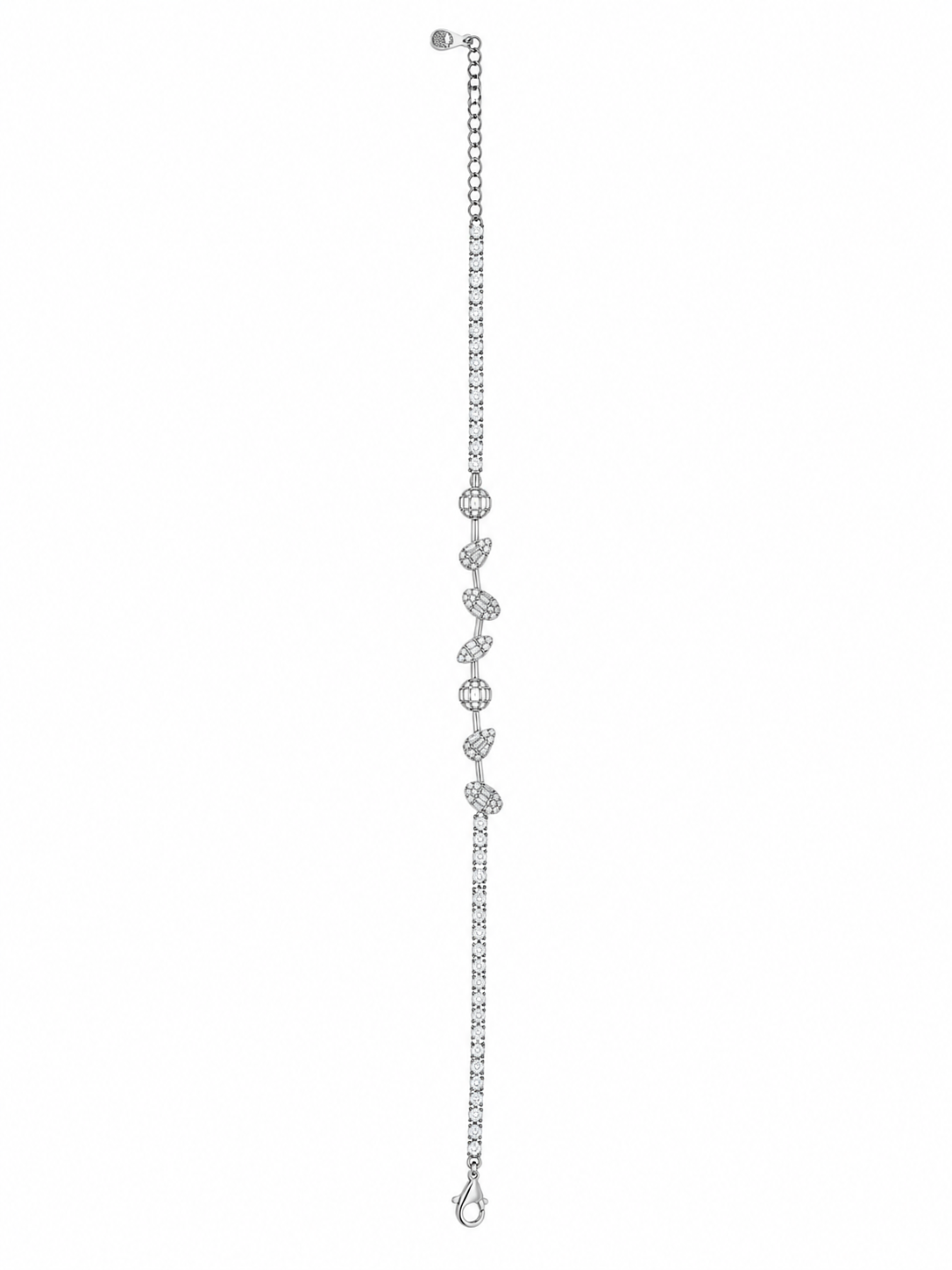 925 Sterling Silver Classic Tennis Bracelet - Silver Finish - alternate view
