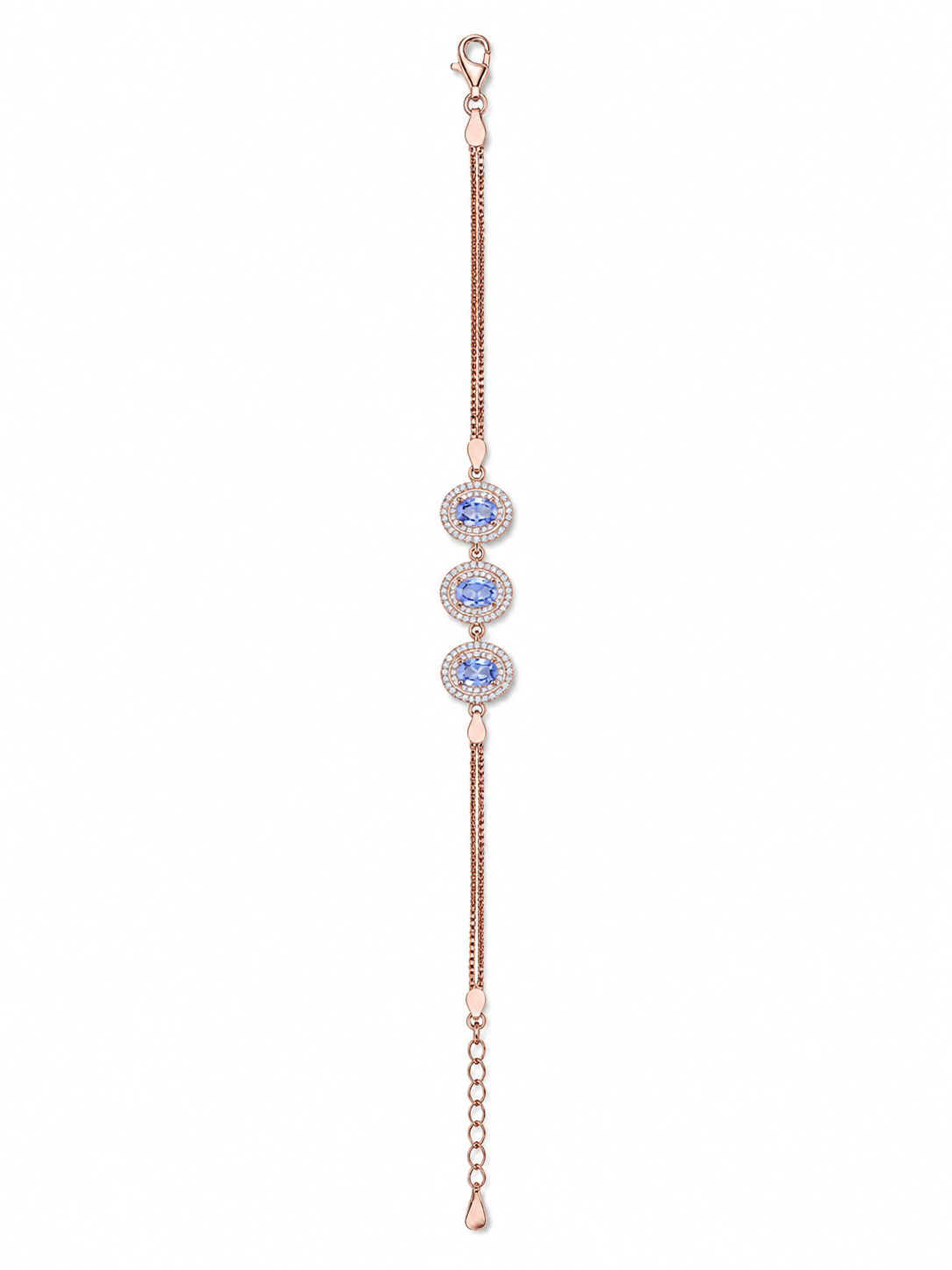 925 Sterling Silver Classic Tennis Bracelet - Rose Gold Finish - alternate view