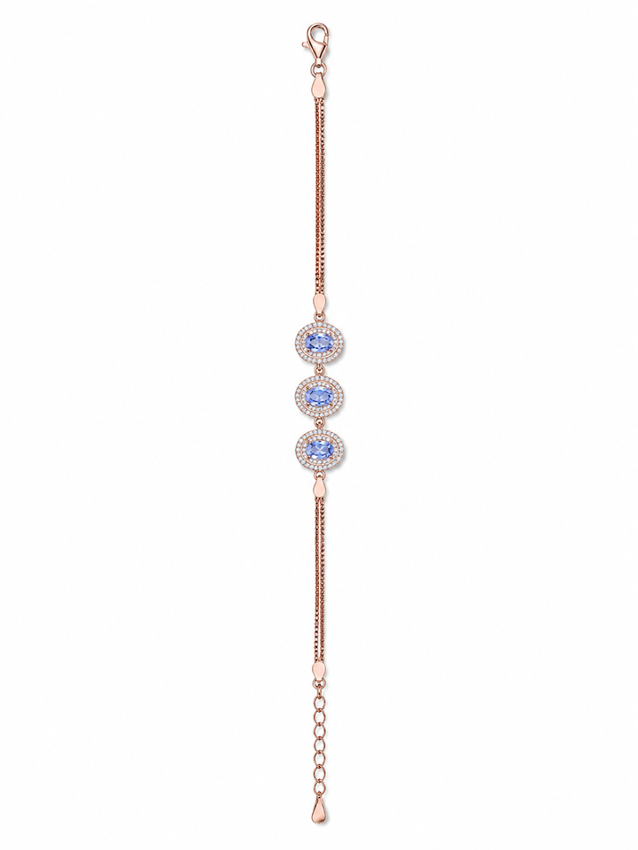 925 Sterling Silver Classic Tennis Bracelet - Rose Gold Finish - alternate view