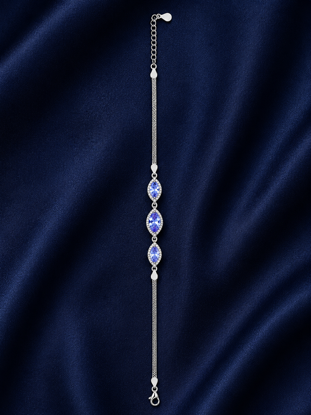 925 Sterling Silver Purple Bracelet - Silver Finish - alternate view