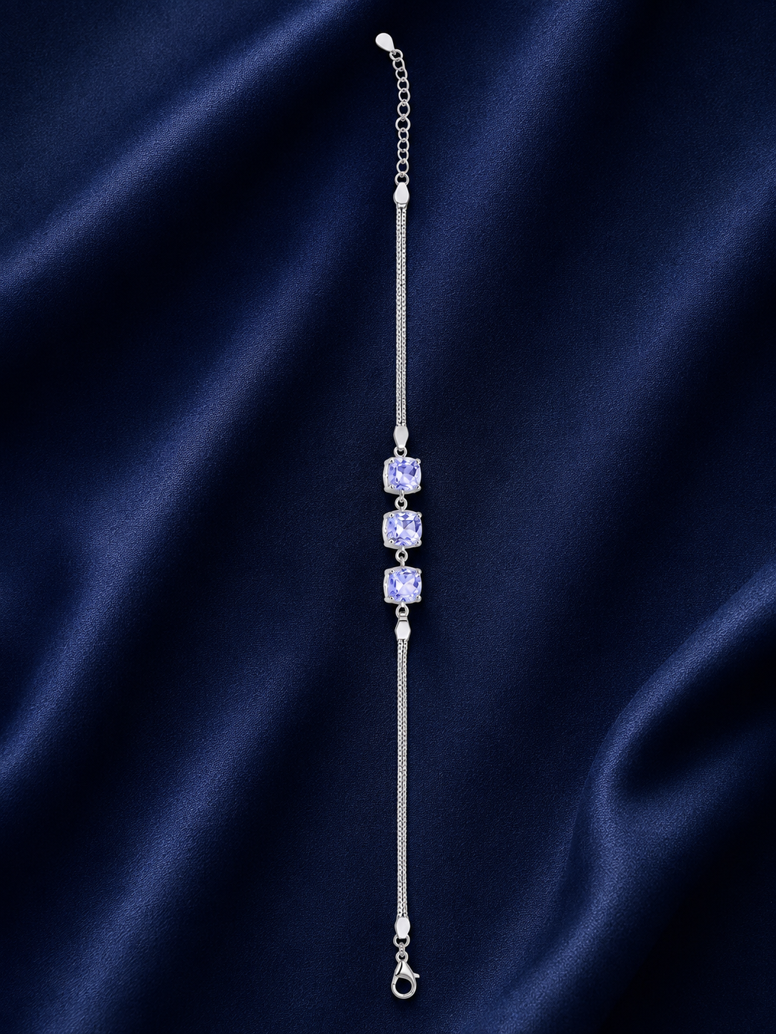 925 Sterling Silver Purple Bracelet - Silver Finish - alternate view