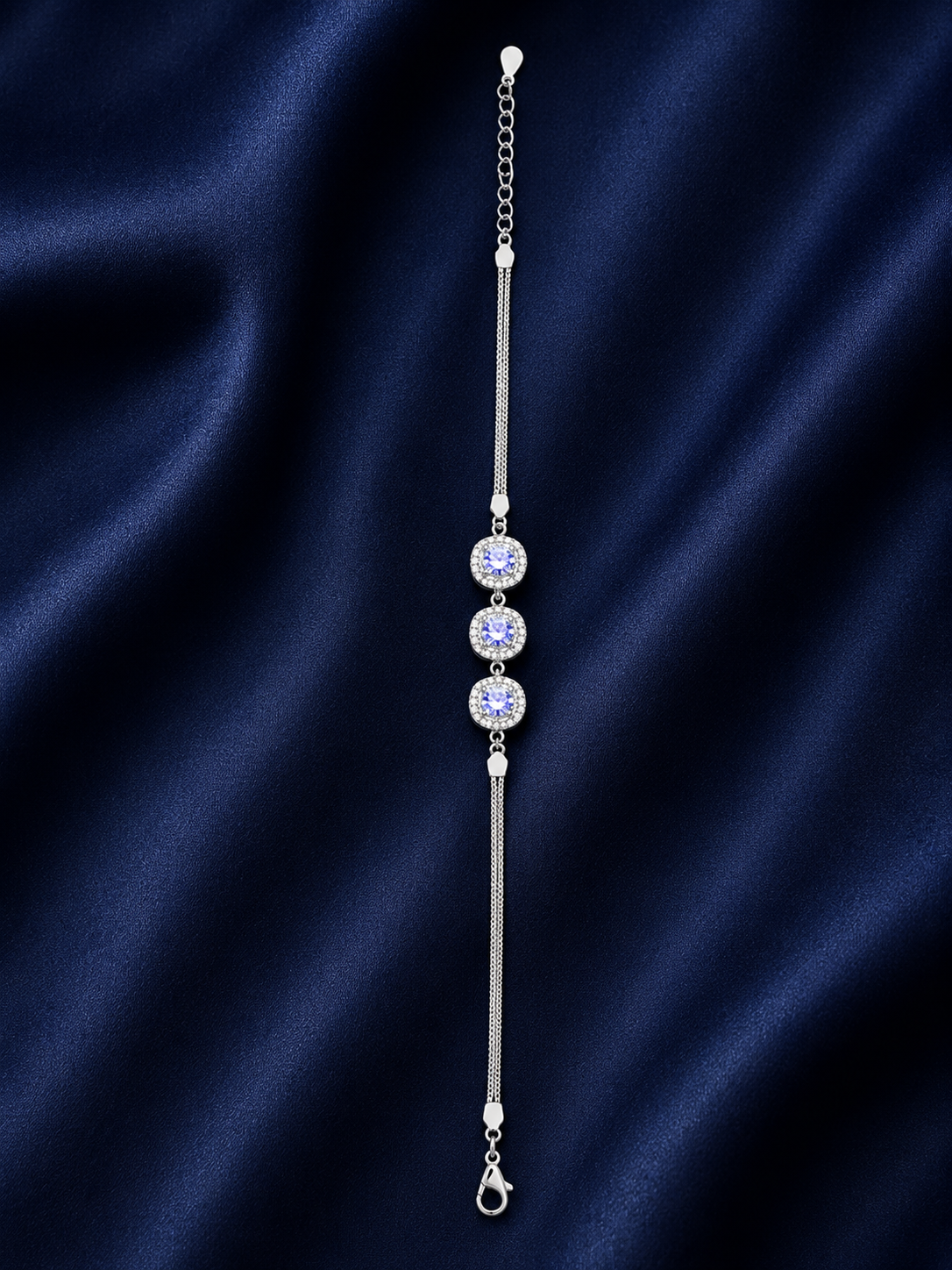 925 Sterling Silver Purple Bracelet - Silver Finish - alternate view
