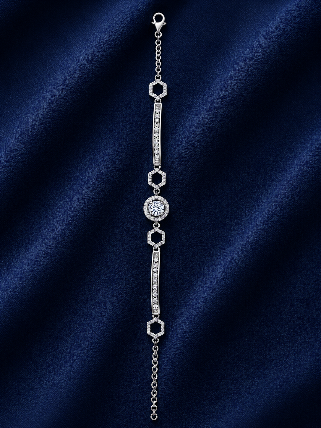 925 Sterling Silver 3-Piece Bracelet - Silver Finish - alternate view