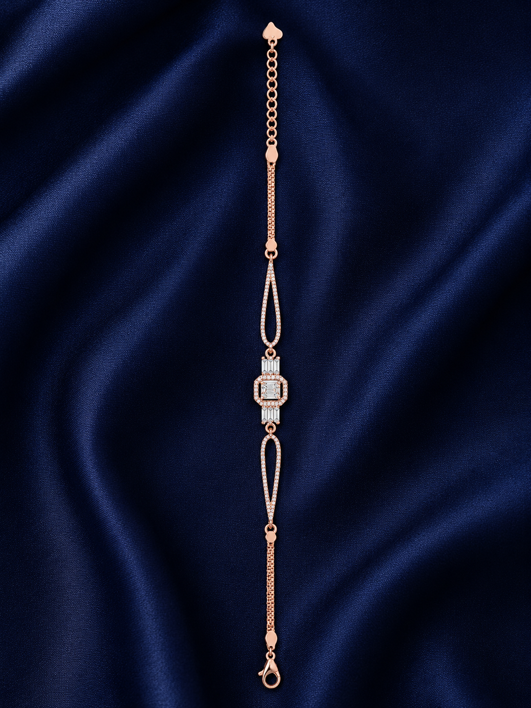 925 Sterling Silver Classic Tennis Bracelet - Rose Gold Finish - alternate view