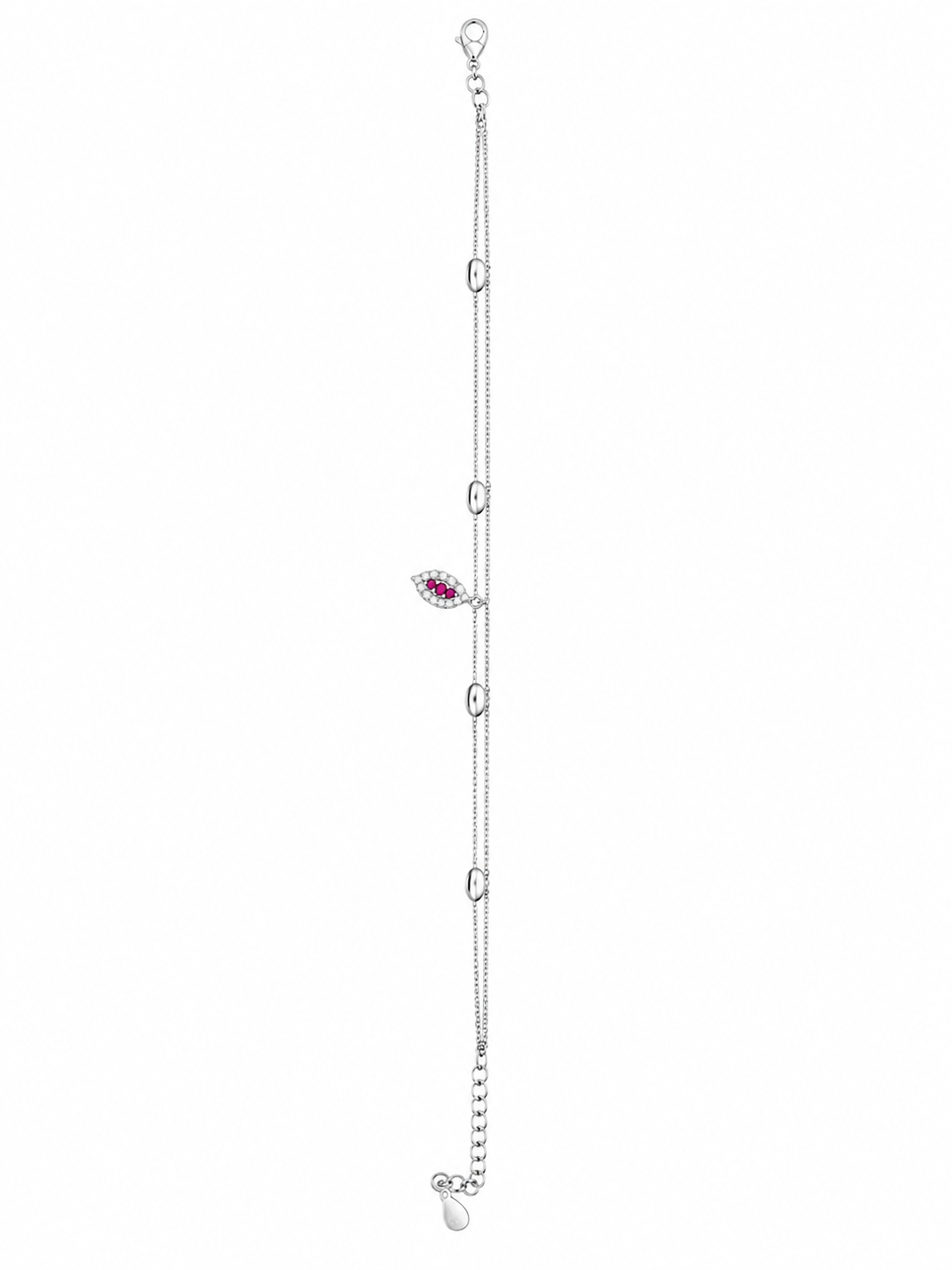 925 Sterling Silver Pink Bracelet - Silver Finish - alternate view