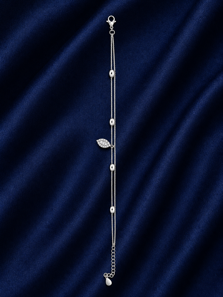 925 Sterling Silver White Bracelet - Silver Finish - alternate view