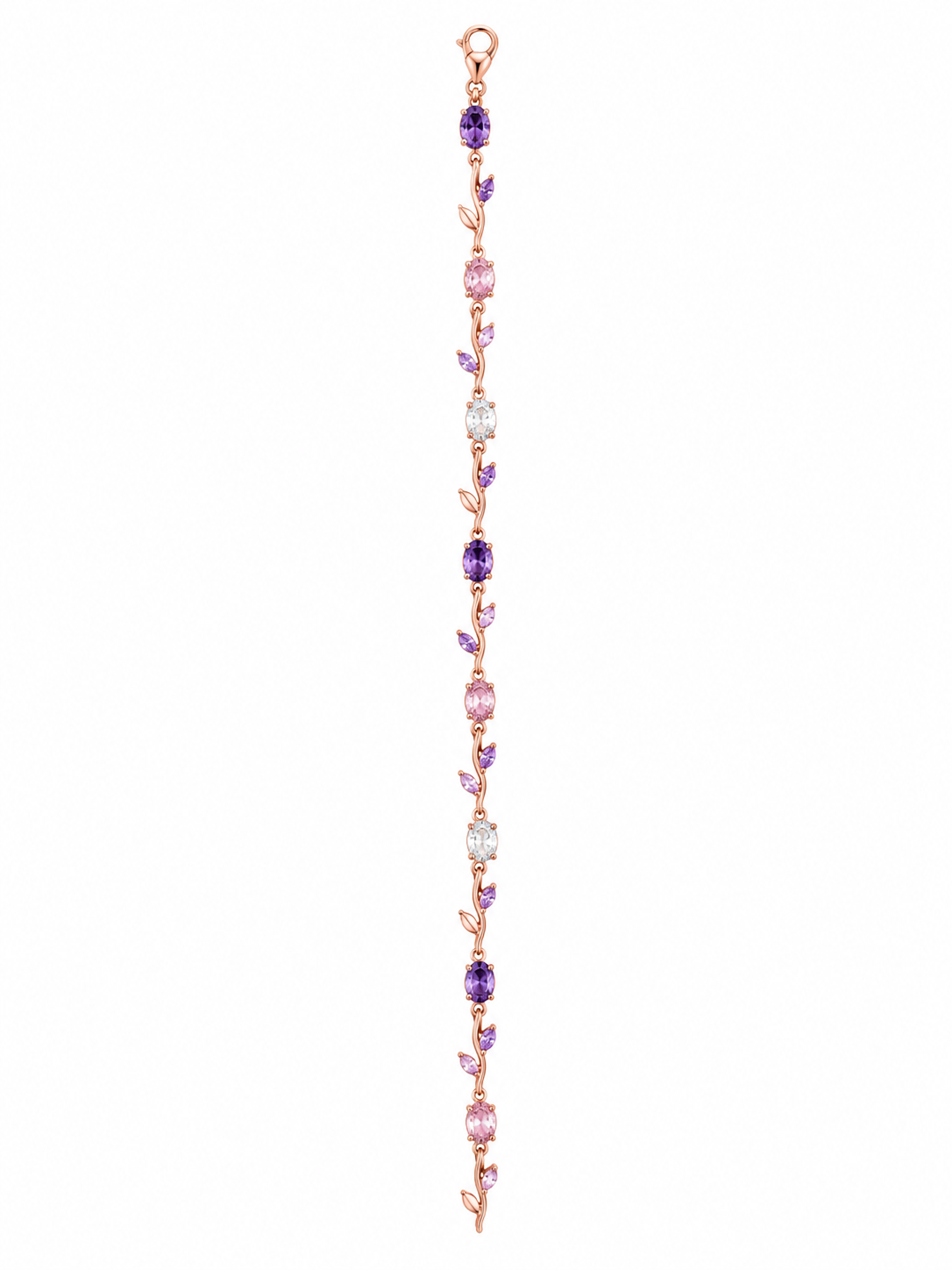 925 Sterling Silver Tulip Bracelet - Rose Gold Finish - front view