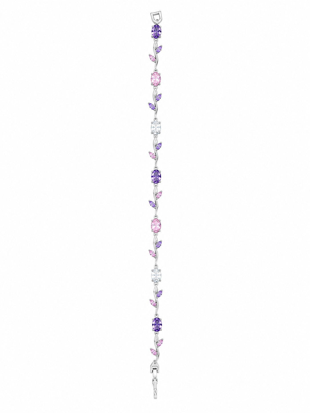 925 Sterling Silver Tulip Bracelet - Silver Finish - front view